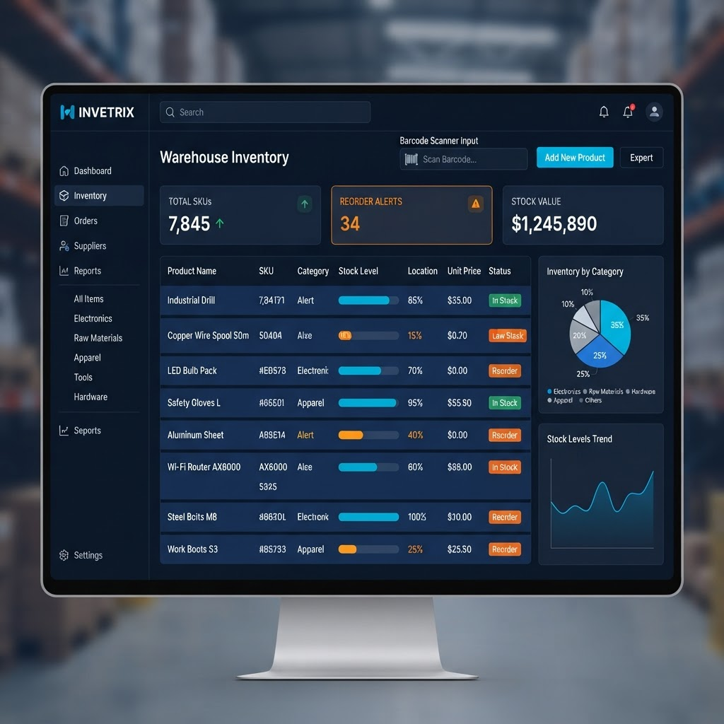 Screenshot of Inventory Management System