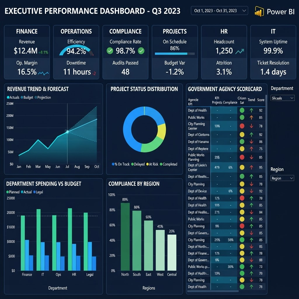 Screenshot of Executive KPI Dashboard